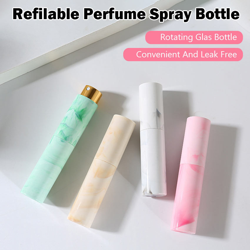Machinegard Botol Parfum Travel Portable Twist And Spray Motif Marble Refillable Bisa Isi Ulang 10ml