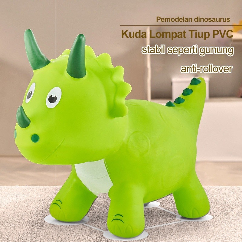 JAJAROMA  Mainan anak tiup naga lompat naga PVC tiup hewan bayi naik kuda karet