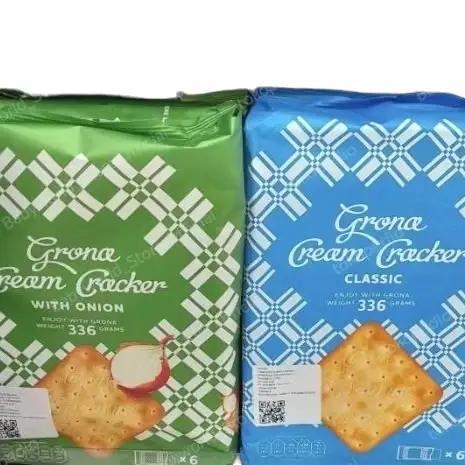 Grona Cream Cracker Biscuit Kreker Import 336gr Rasa Classic / Onion