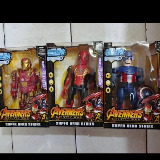 robot superhero nyala lampu/suara berjalan maju super hero - SPIDERMAN