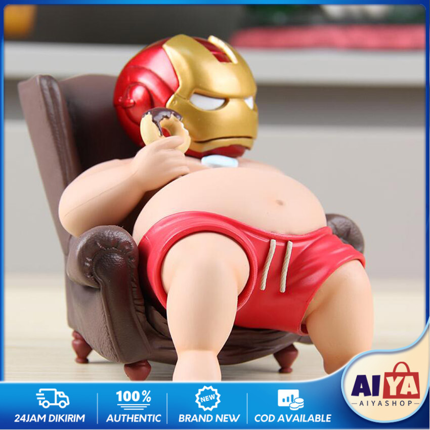 Action Figure Marvel Fat Man Ironman Figur Iron man fat boy Unik Versi Q Dekorasi Mobil & Desktop