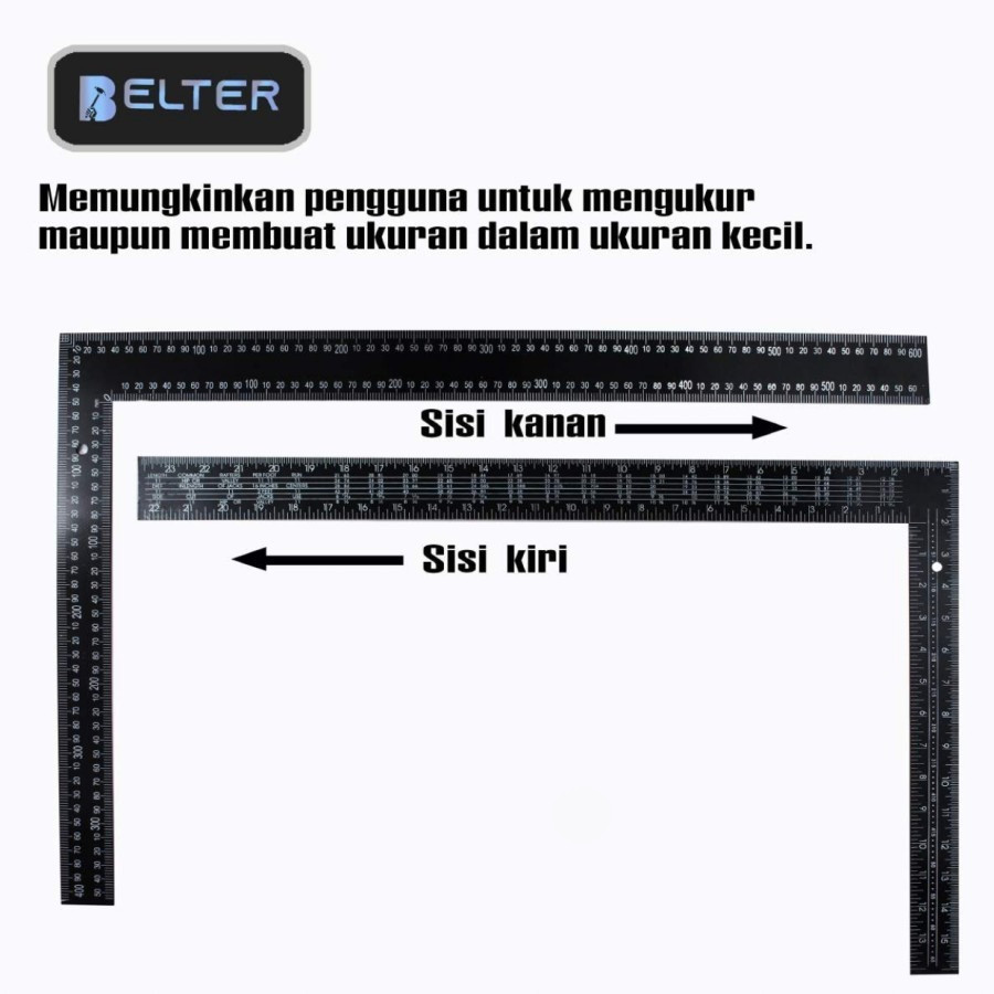 penggaris siku besi 60cm x 40cm besi tebal besi siku KENMASTER
