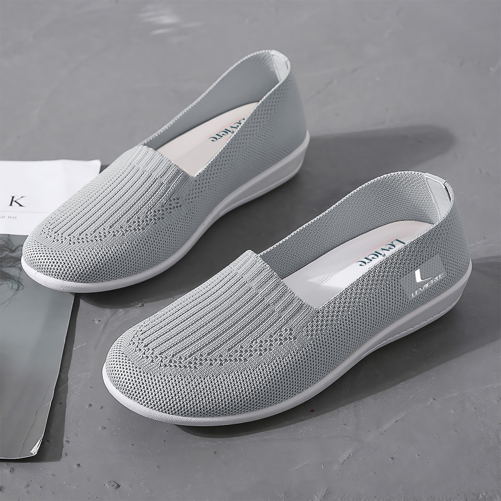 TERLARIS PLK EUNJI SEPATU SLIP ON WANITA RAJUT SEPATU TANPA TALI SHOES SLIP ON ULTRA LV0175