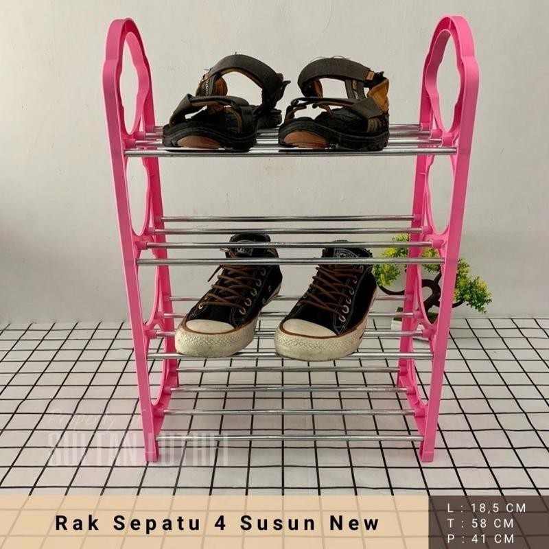 [HC] Rak Sepatu portable 4 susun | Rak Sepatu Sandal Serbaguna Bisa Di lipat CH828