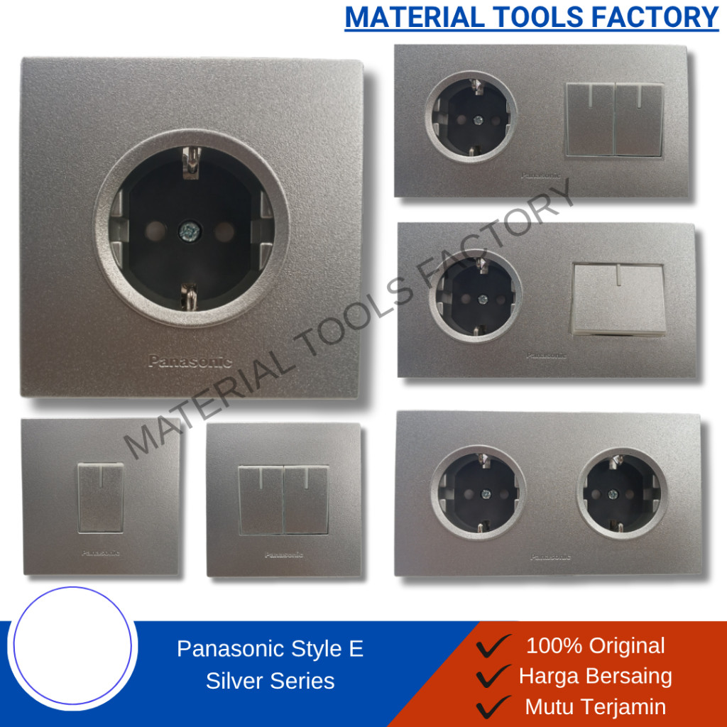 SAKLAR - STOP KONTAK - SAKLAR LAMPU - SAKLAR PANASONIC SILVER STYLE - SAKLAR LAMPU PANASONIC SILVER 