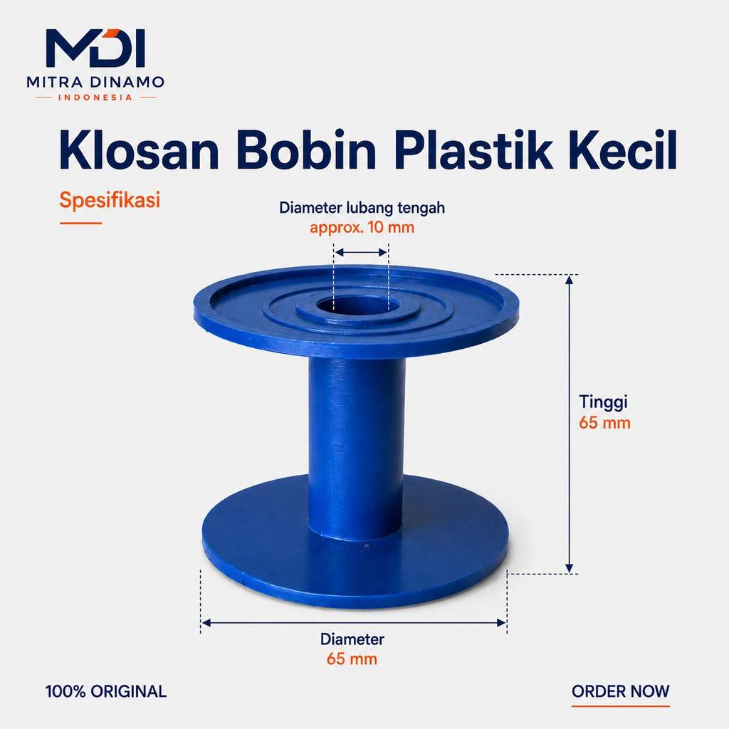 Klosan Bobin Plastik Kecil 65mm untuk Gulung Dinamo dan Kabel