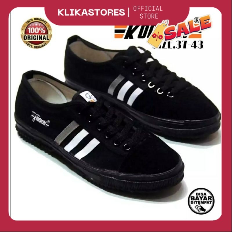 Kodachi 8111 Sepatu Kodaci Capung Jadul Classic Pria Hitam Polos Tali Size 37 sd 43 Keren Kekinian M