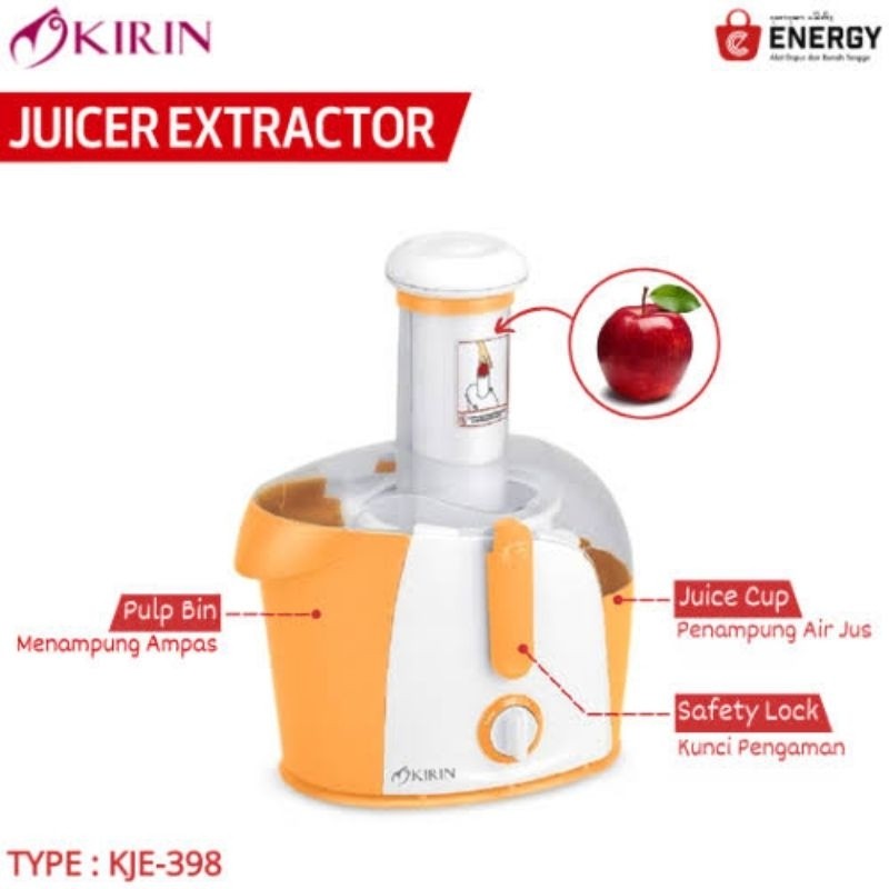 ll JUICER JUICE EXTRACTOR KIRIN KJE 398 KJE398 ALAT MESIN PEMBUAT JUS JUICE MAKER JUICER MACHINE GAR