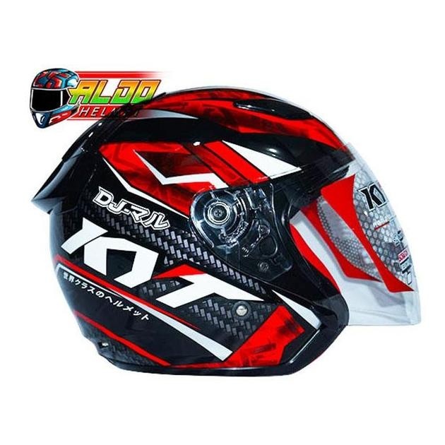 * Helm Kyt Dj Maru Motif #15 Black Red #Helm Kyt Original #Kyt Halface Cewek Cowok *