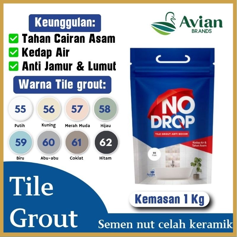Semen Nat keramik kamar mandi kolam No Drop tile grout anti bocor kedap air tahan cairan asam warna 
