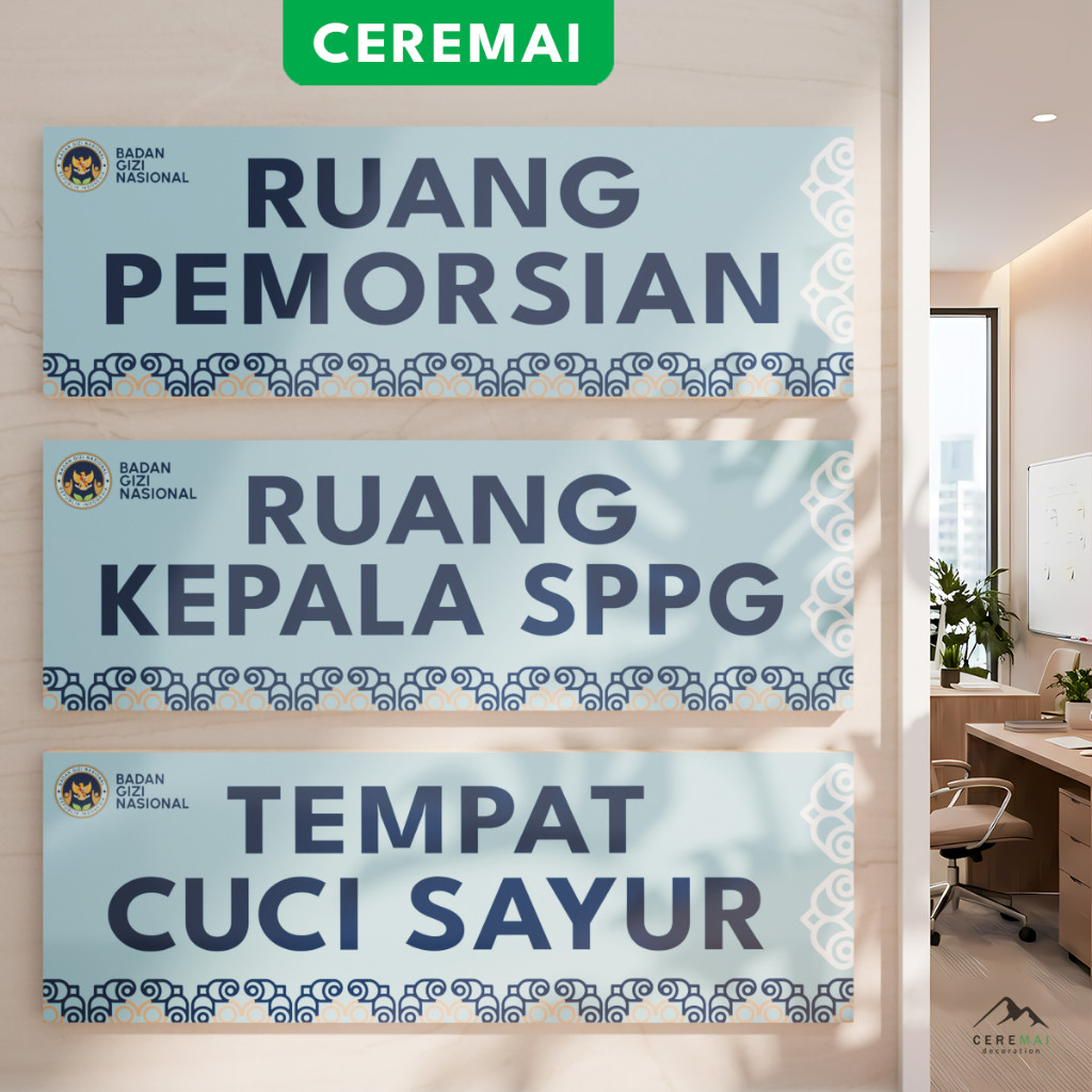 PAPAN NAMA DAPUR MBG SPPG - SATUAN PELAYANAN PEMENUHAN GIZI - BADAN GIZI NASIONAL