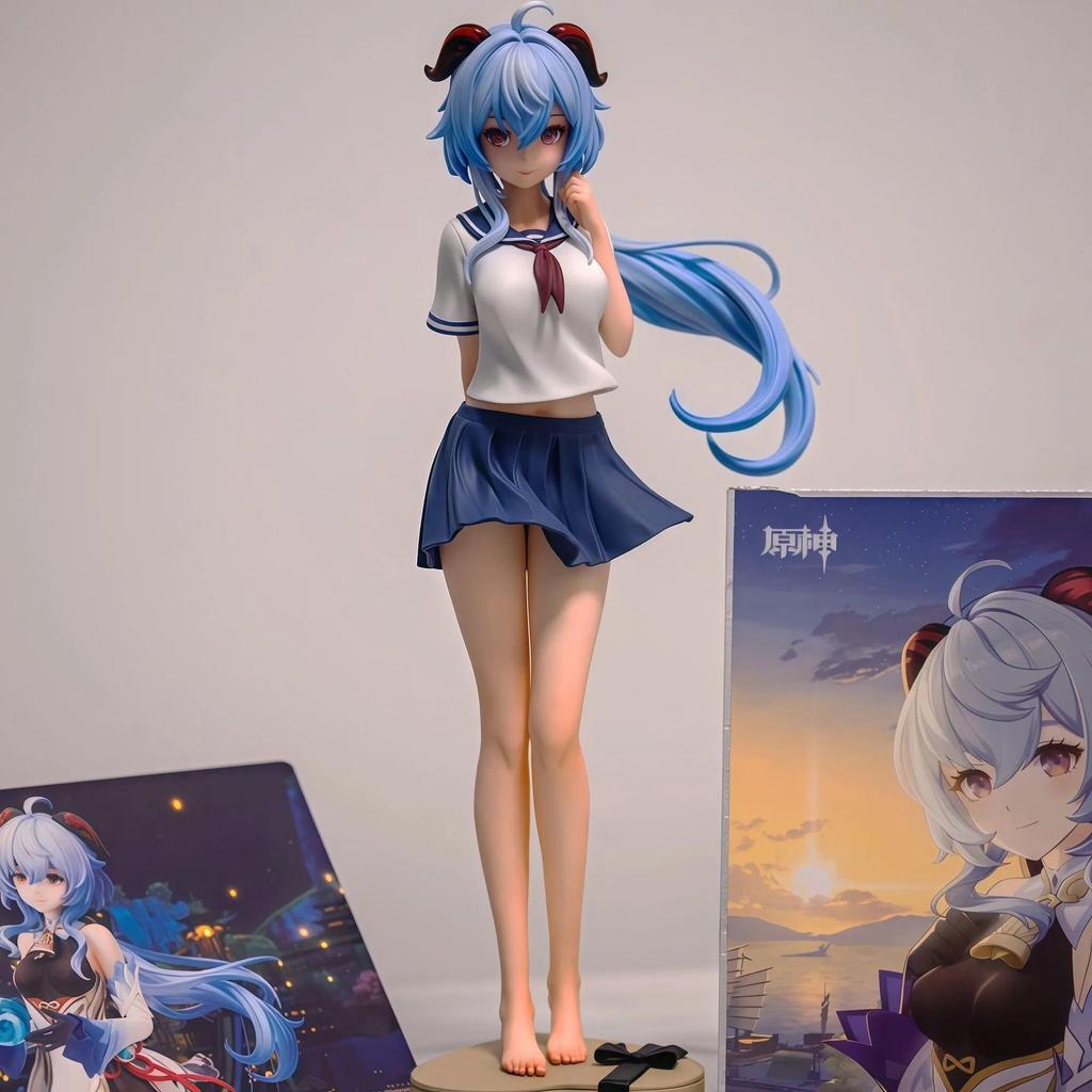 25cm Genshin Impact Furina Figure Ganyu Figures School Uniform Ganyu Girl Figurine Pvc Statue Model 