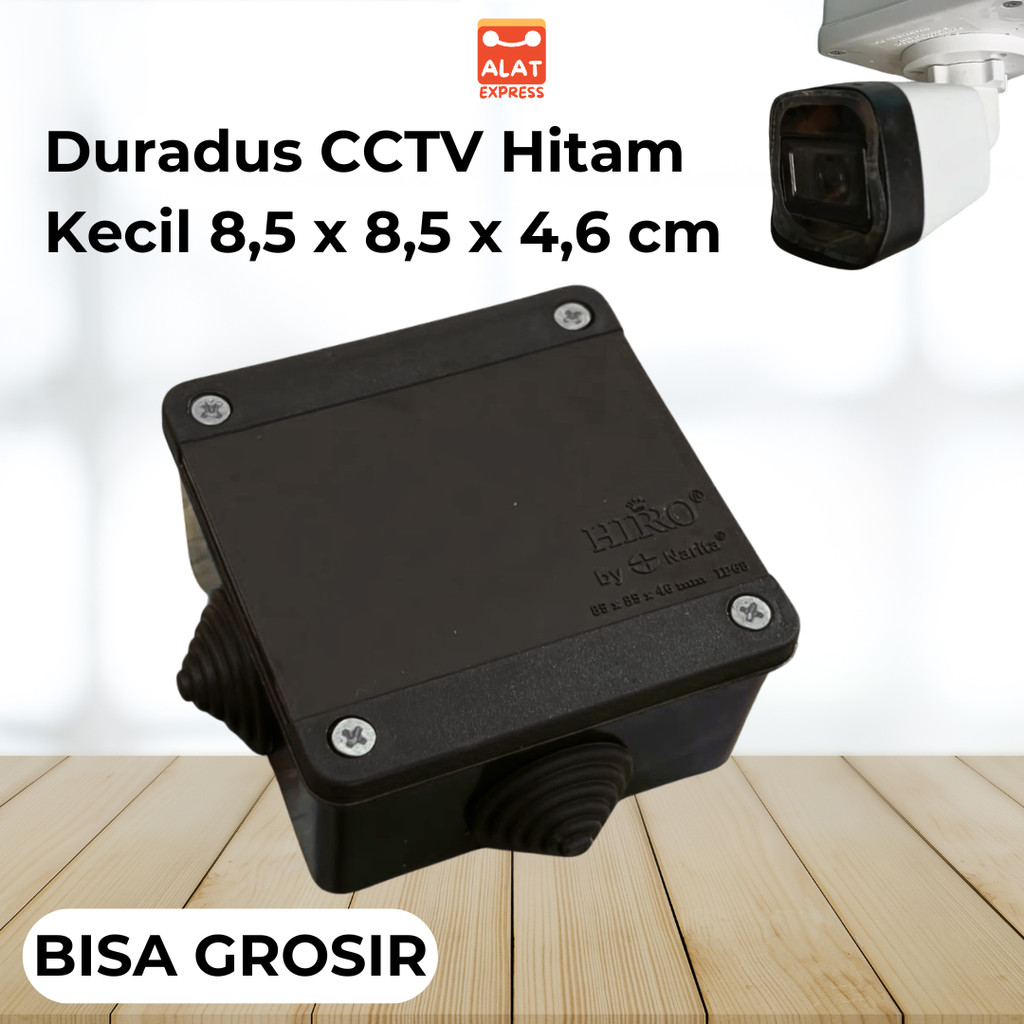 Duradus Doradus Dorados Junction Box CCTV Hiro Hitam KECIL Tahan Air 8,5 x 8,5 x 4,6 cm (3/4")