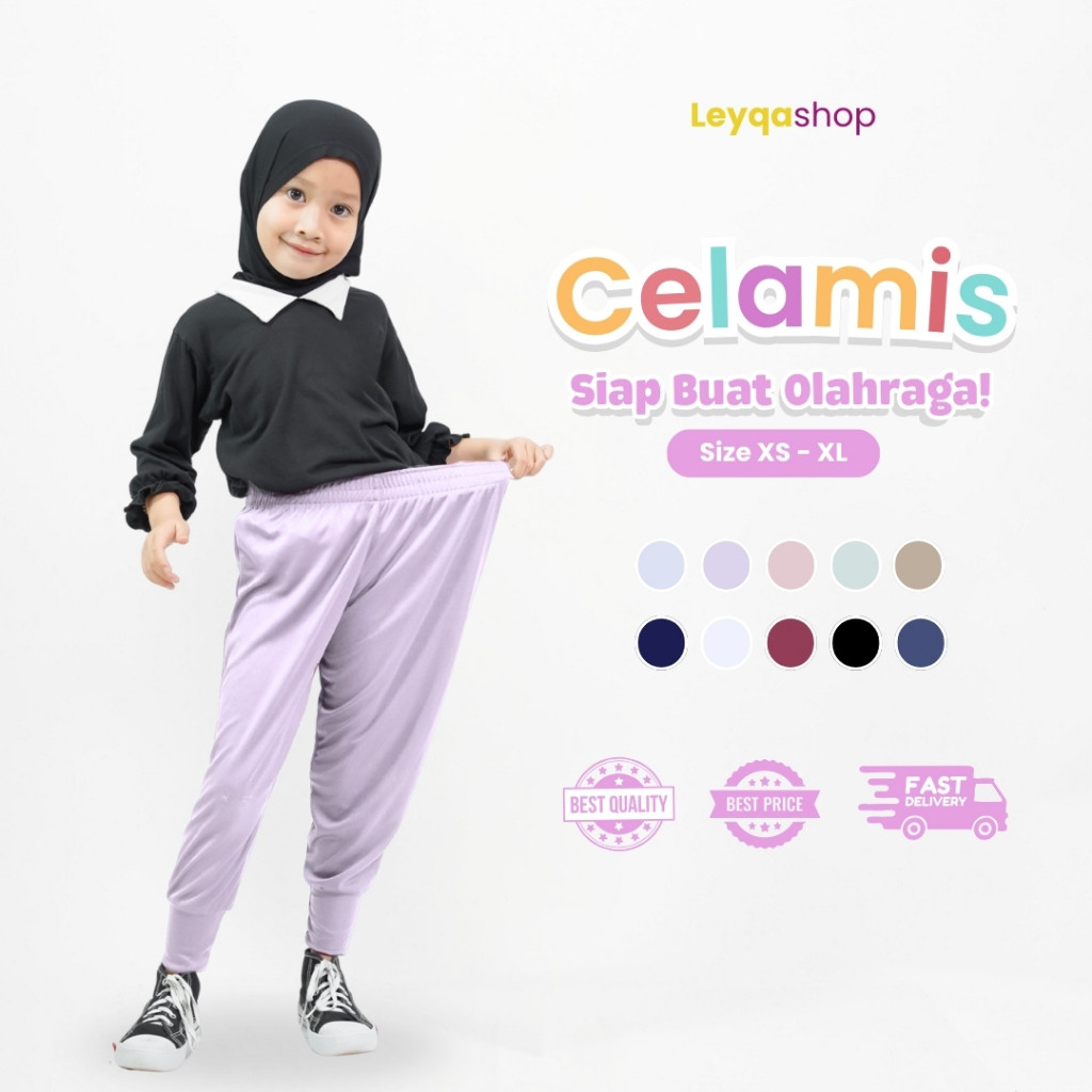 HORANSHOP [Paket Isi 3] Celamis Anak Premium Polos Adem | Busana Muslim Anak Perempuan | Celamis Ana