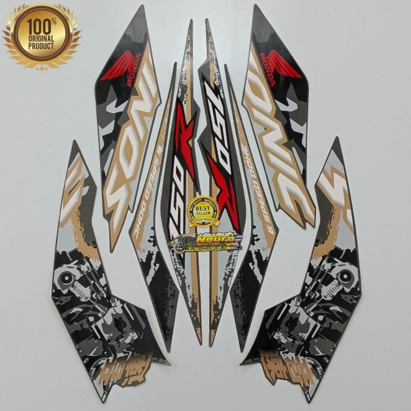 (ORI) striping honda sonic 150 r 2019 2020 hitam gold gread original