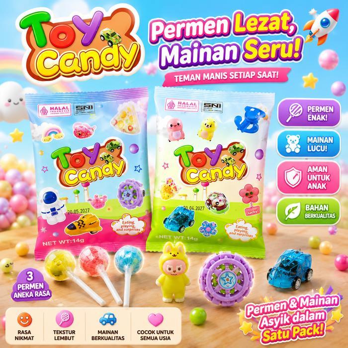 Toy Candy 1 Renceng ( 10 BKS ) by Sadewa Snack | Permen Dan Mainan Anak-anak | Permen Mainan | Jajan