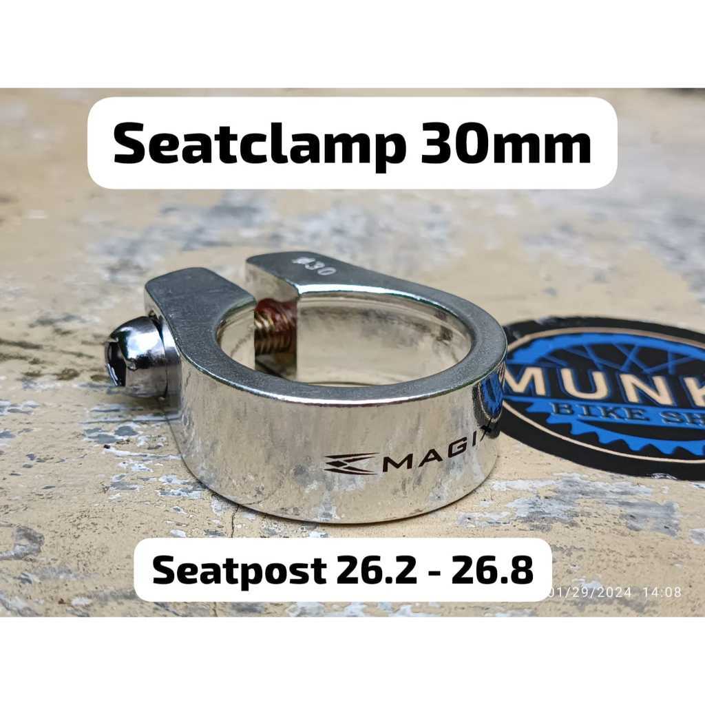 Foto Seatclamp Seat Clamp Klem 30 mm untuk Seatpost 26.2 26.8 mm Tiang sadel Sepeda 30mm