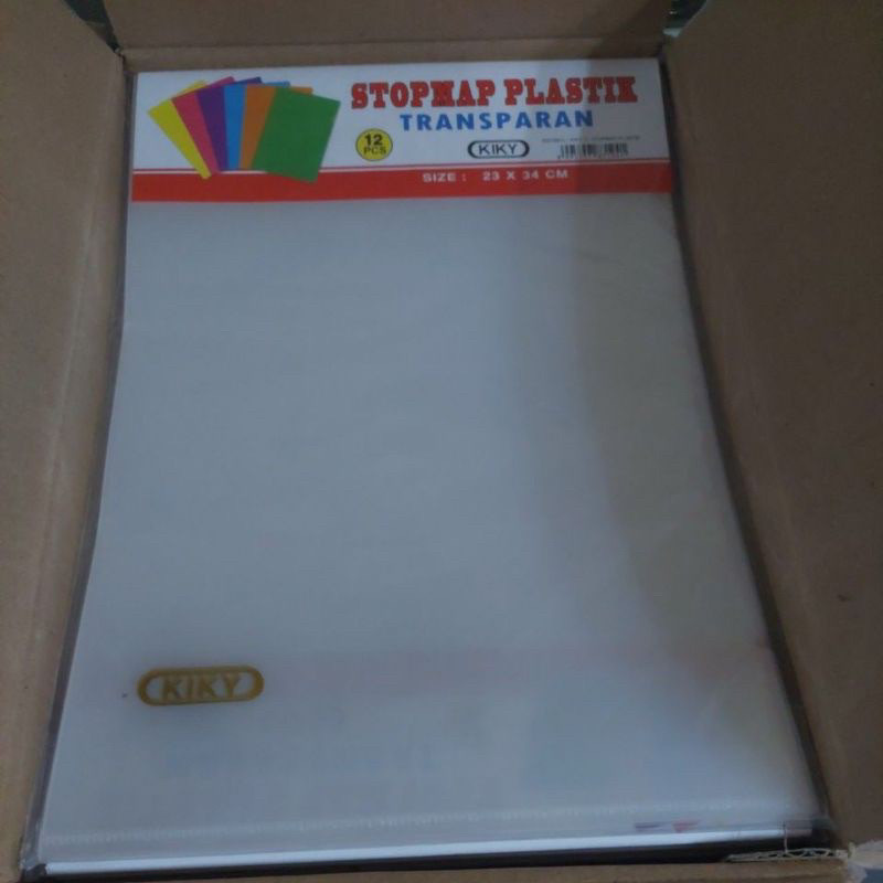 (12 pcs) MAP L Bening /OKEY Folio F4 / stofmap plastik kiky