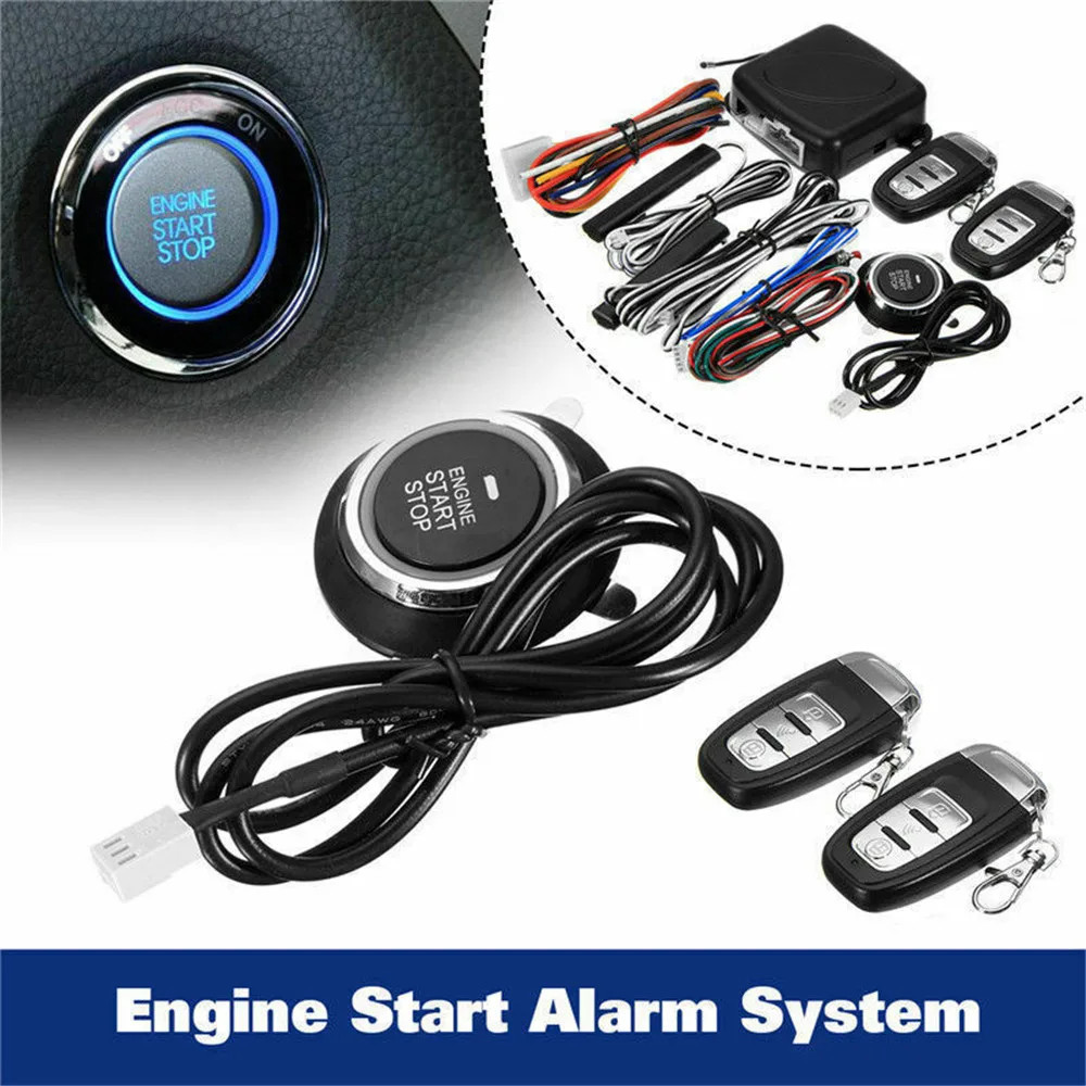 Smart Keyless Entry Remote Engine Start Stop Alarm Mobil 12V Sistem Anti Maling PKE