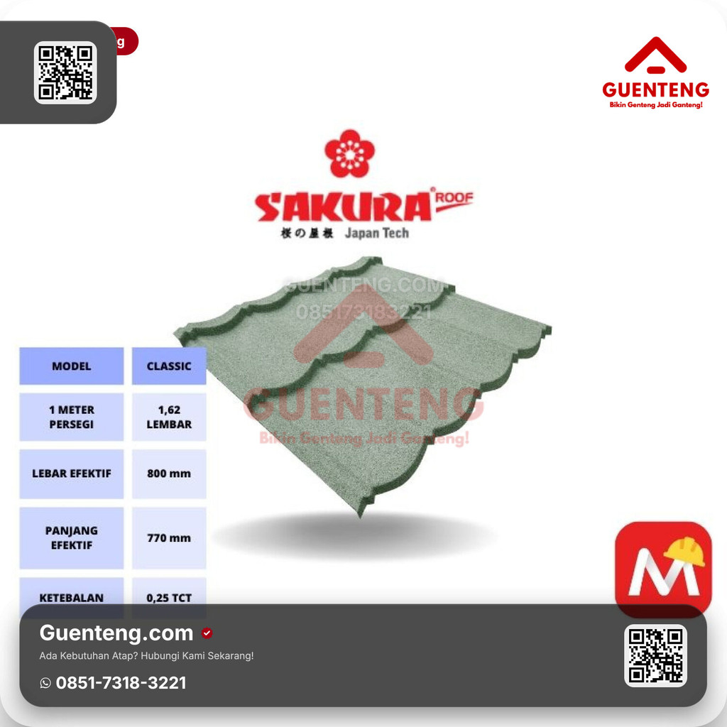 Sakura Roof Genteng Metal Merah Merapi