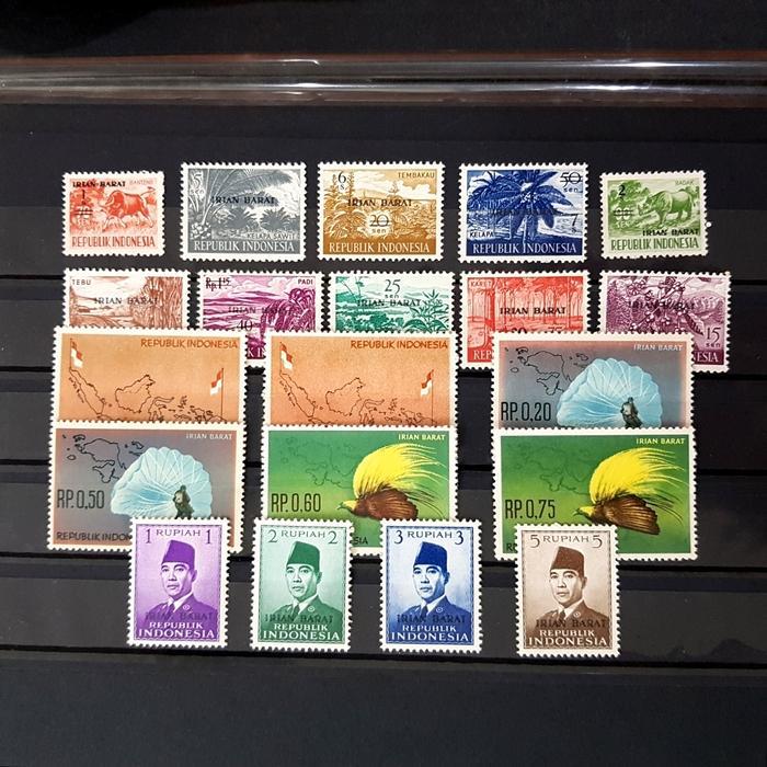 Prangko INDONESIA 1963 PENYERAHAN IRIAN BARAT. Set lengkap 20 perangko