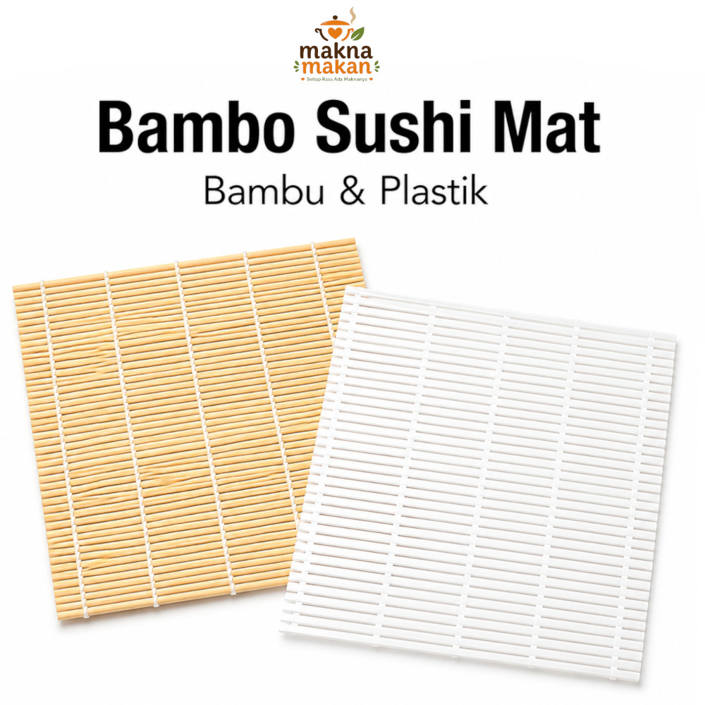 Bamboo Sushi Roll Mat Alat Penggulung Tikar Bambu & Plastik Sushi Kimbab Alat Dapur Jepang Korea