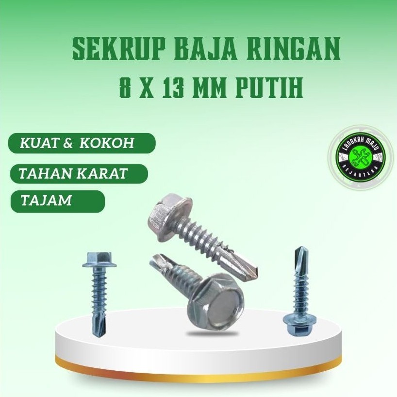 Sekrup baja ringan 8 x 13mm Isi 1300 pcs Roofing Baut Baja Ringan 8x13mm Skrup Baut Baja Ringan 8 x 