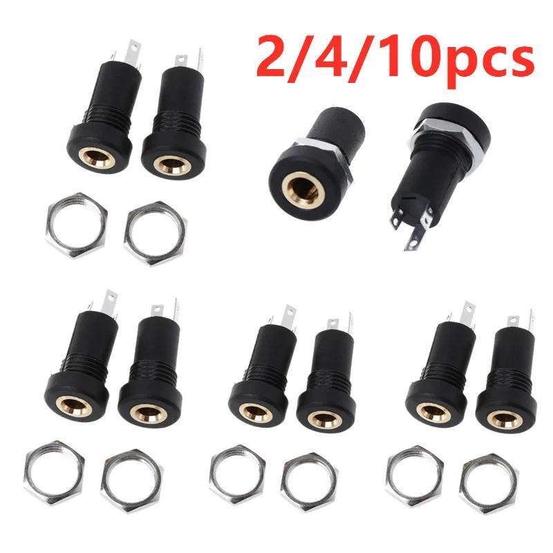 2/4/10PCS 3.5MM Auo Jack Socket Stereo 3 Pole Solder Panel Mount With Nut Connector Headphone Female