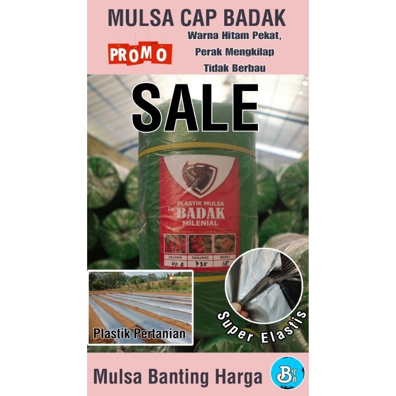 Plastik Mulsa Plastik Pertanian Hitam Perak 1 Roll = 5kg