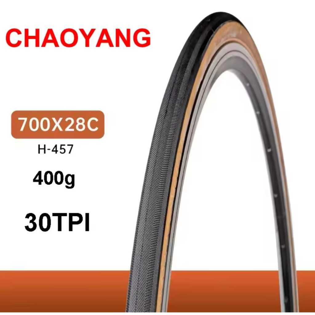 Foto Ban Luar Chaoyang 700 x 28C Hybrid Tanwall Skinwall Coklat Non Foldable Sepeda Road RB Fixie Bike 700C 28
