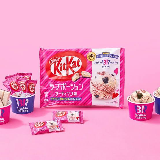 NESTLE KIT KAT BASKIN ROBBINS CHOCO RASPBERRY ICE CREAM JEPANG IMPORT KIT KAT JAPAN BASKIN ROBBINS