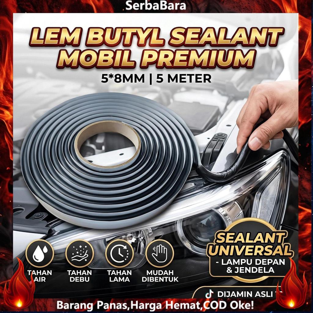 Lem mika lampu kendaraan, lem kaca, lem mika reflektor butyl headlamp sealant