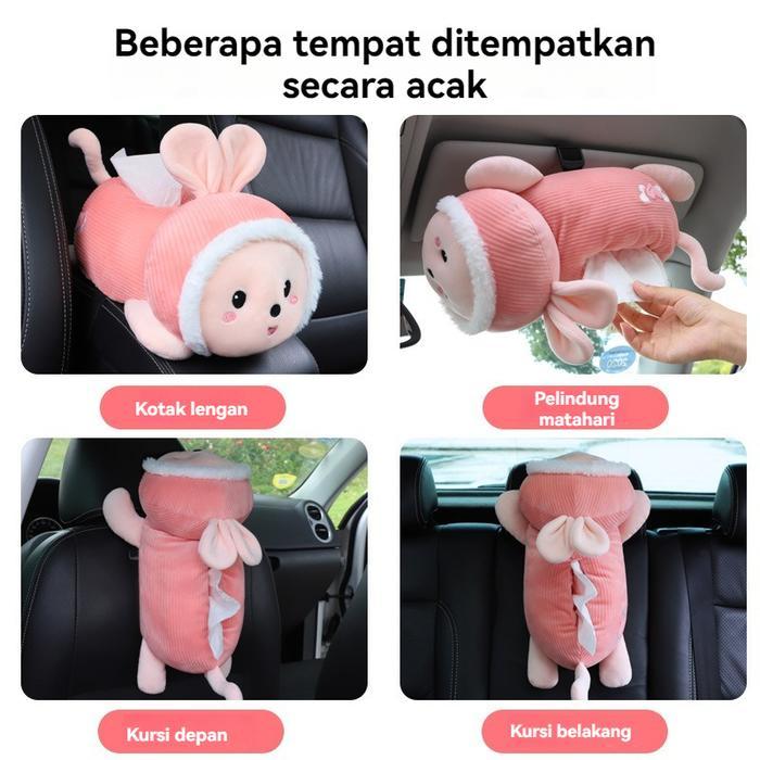 Kotak Tisu Boneka Tempat Tisu Mobil Mainan Boneka Kotak Sandaran Tangan Kartun Lucu Mobil Tempat Tis