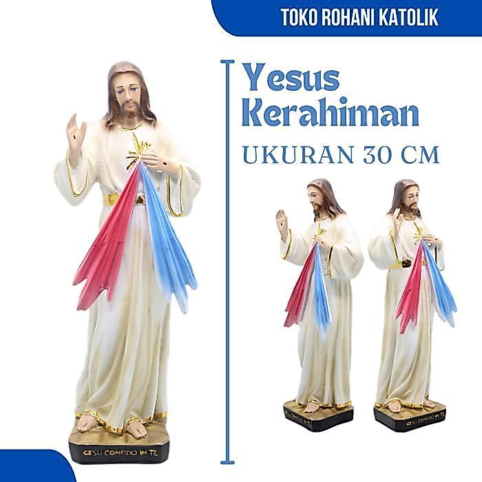 PATUNG TUHAN YESUS KERAHIMAN 30 CM / PATUNG TUHAN YESUS / PATUNG YESUS BESAR / PATUNG MARIA