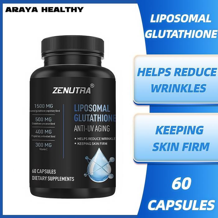 Ready 2400 mg Liposomal Glutathione, Suplemen Glutathione dengan Vitamin C, Antioksidan Utama - Perl