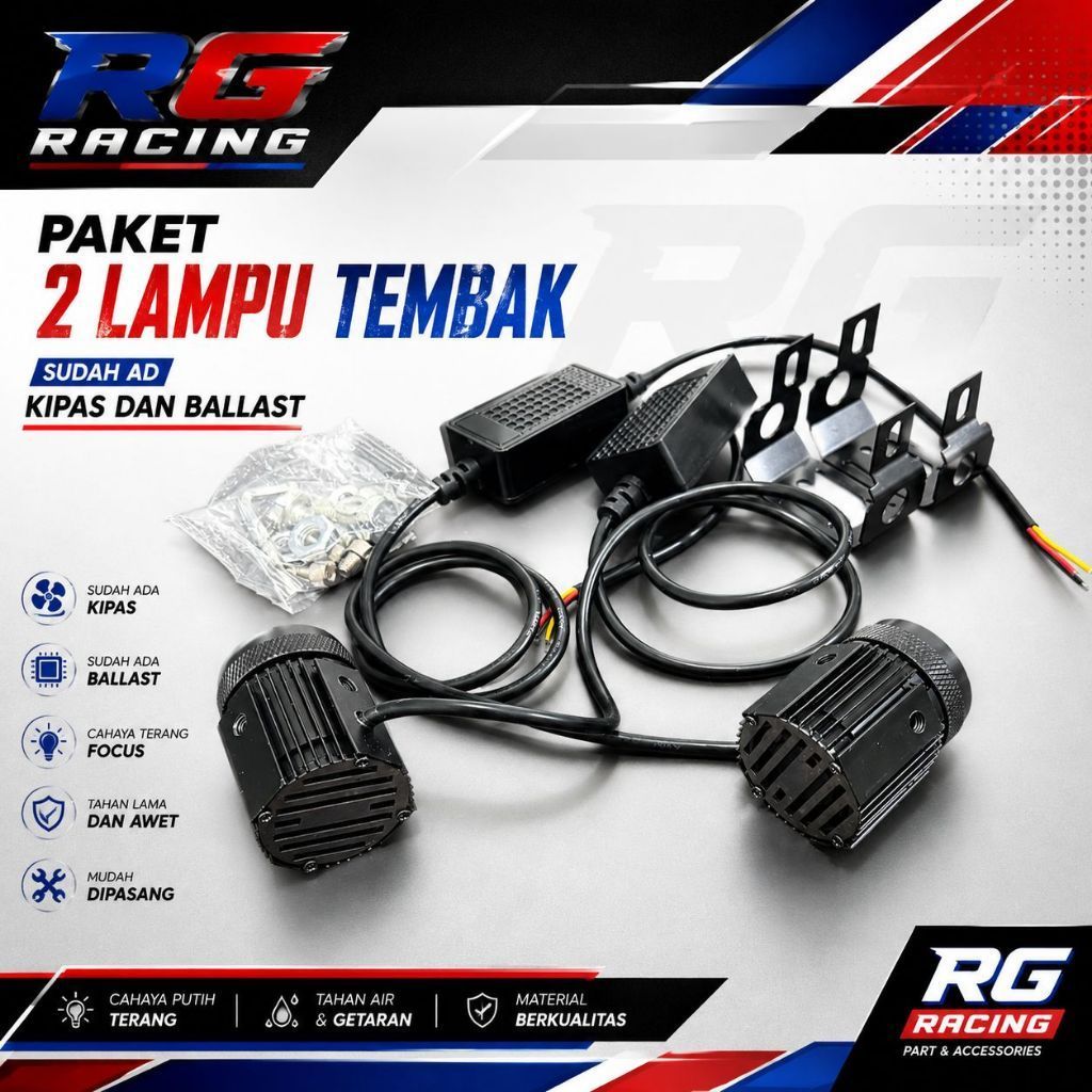 Tembak PLus Kipas Sorot Motor LED Laser D3 Foglamp Mini Projie  2 WARNA LASER FOGLAMP 30W AC DC 8-36