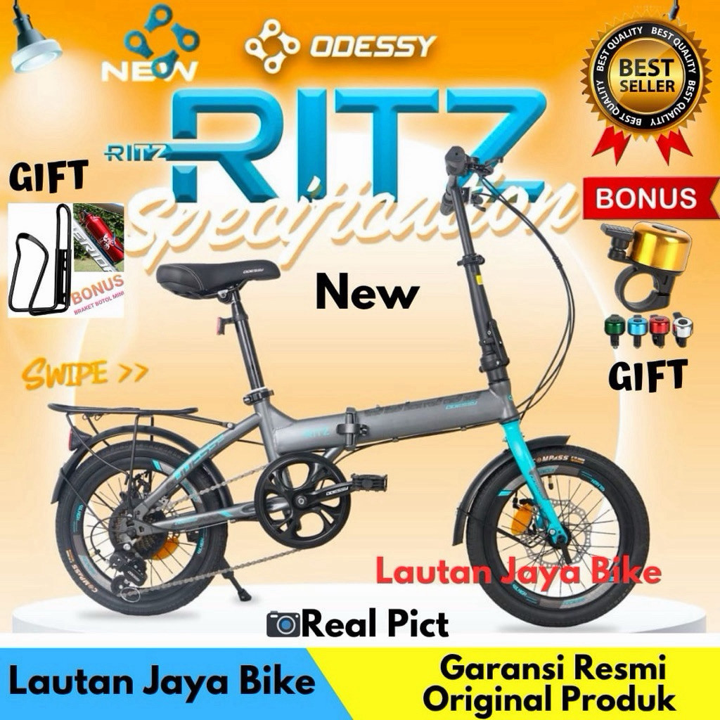 MS SEPEDA LIPAT 16 20 ODESSY RITZ BONCENGAN Rem Discbrake TERBARU