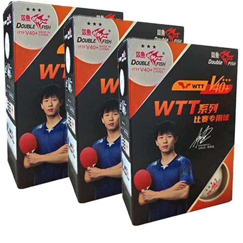 1/2/3BOX  DOUBLE FISH 3 Stars ITTF Ping Pong Balls V40+ ABS New Material 6pc/1box WTT Series Match S