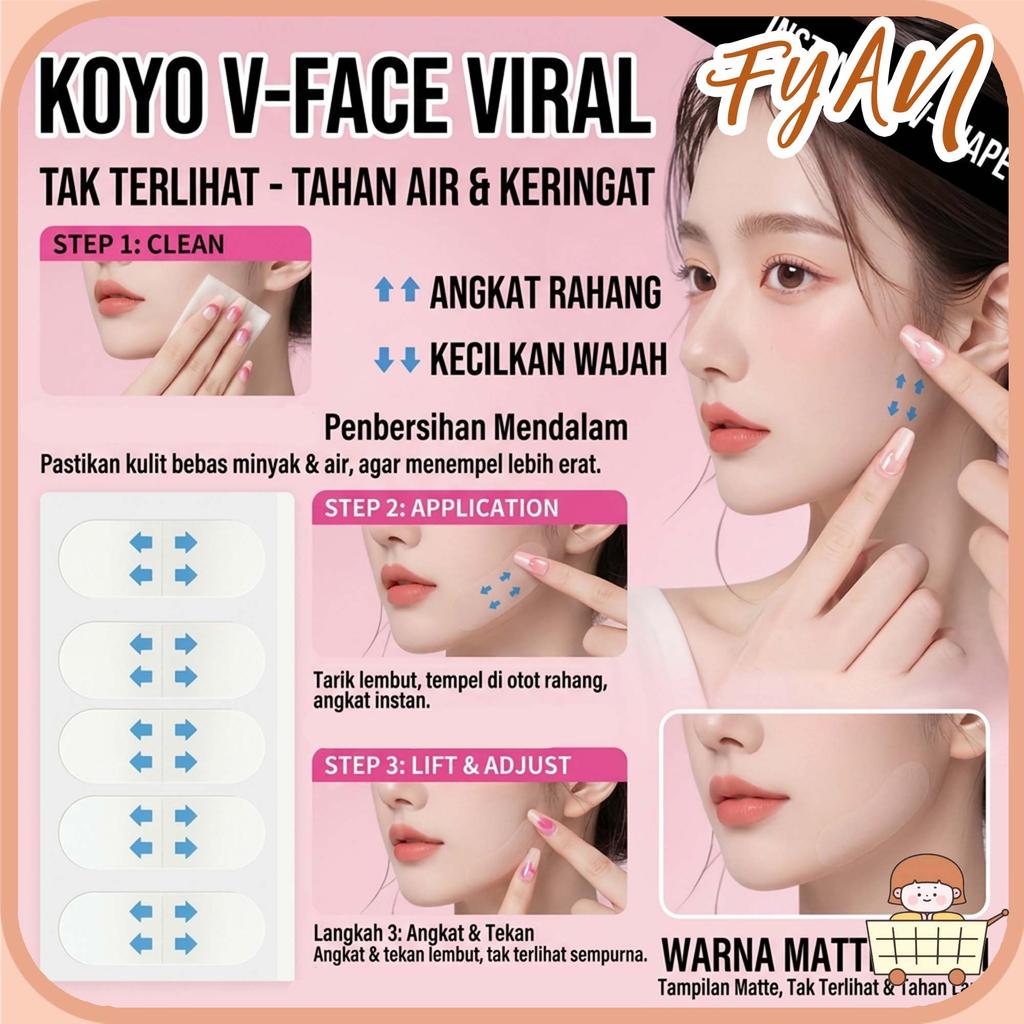 Stiker makeup pengencang dan pembentuk wajah, plester wajah tak terlihat, stiker transparan, plester