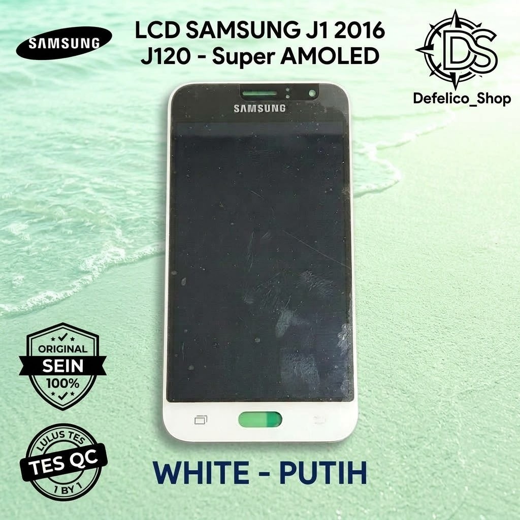 LCD TS FULLSET SAMSUNG GALAXY J1 2016 / J120 ORI 100% ASLI SUPER AMOLED DISKON TERBATAS