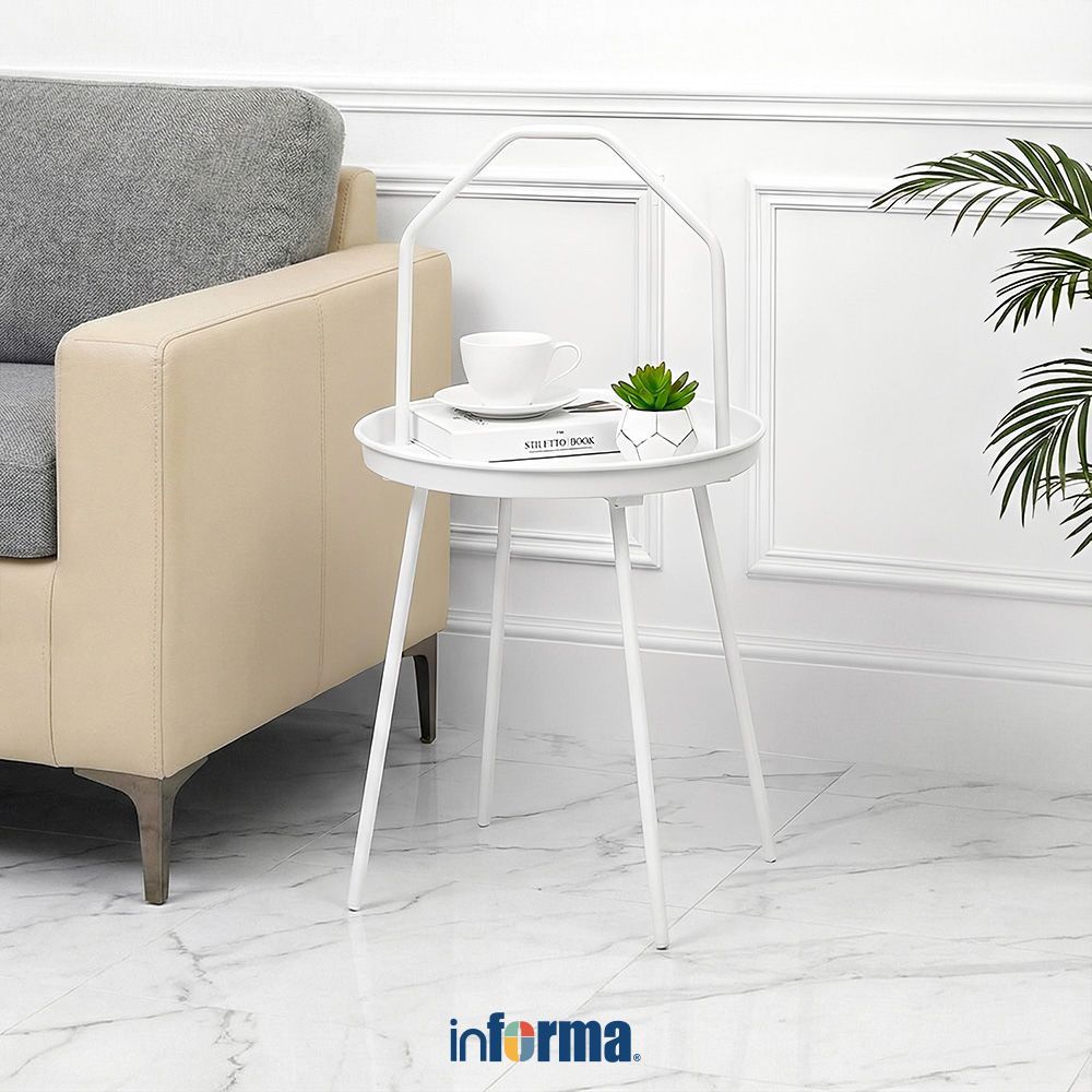 Informa Hanna Meja Sisi Round Meja Samping Meja Sofa End Table Side Table Pojok Ruang