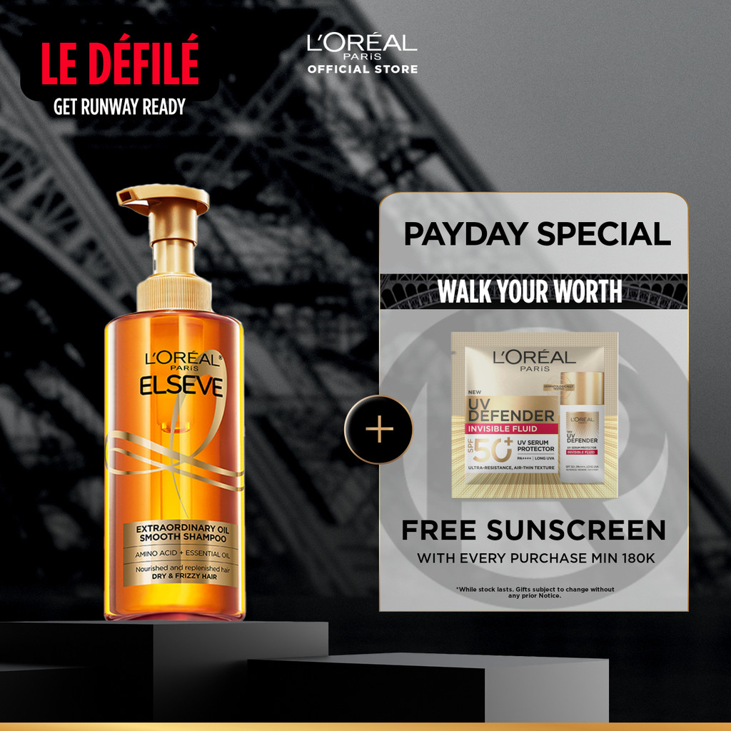 L’Oreal Paris Extraordinary Oil Premium Smooth Silicon-Free Shampoo Hair Care - Halus Berkilau dalam