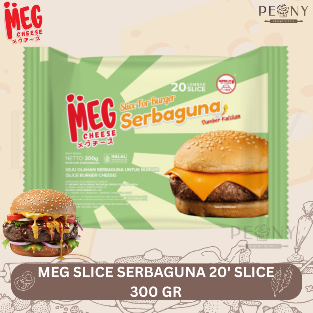 MEG KEJU SERBAGUNA UNTUK BURGER 300 GR / MEG KEJU SERBAGUNA SLICE BURGER 20 SLICE / KEJU SERBAGUNA S