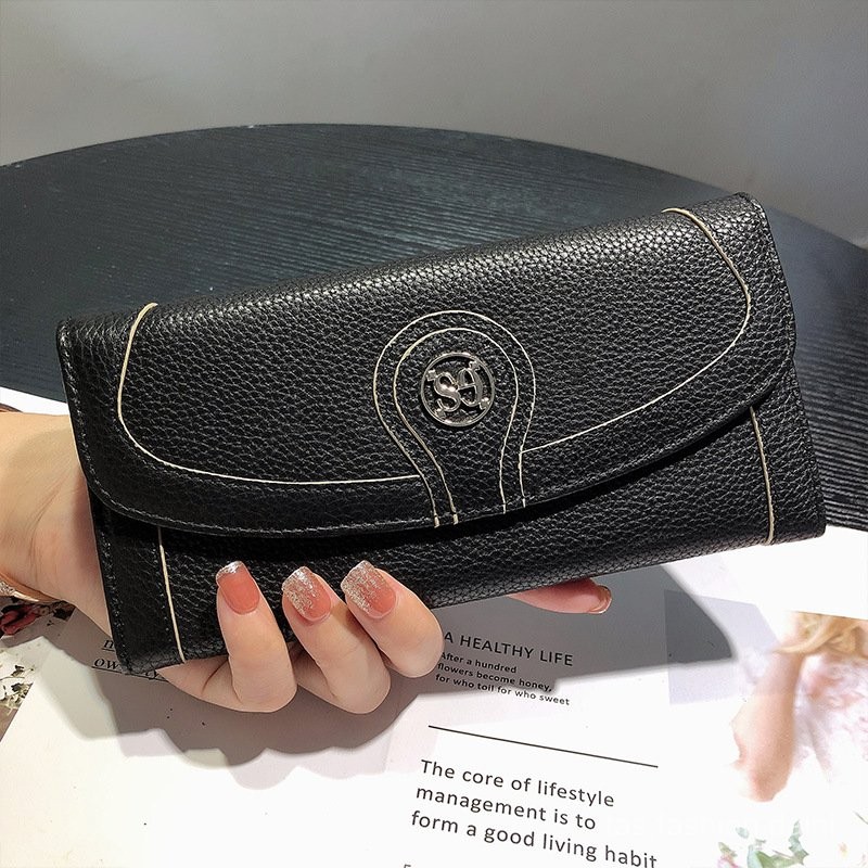 Dompet Wanita Kulit Asli Panjang Kapasitas Besar  Dompet Clutch Kulit Sapi Serbaguna