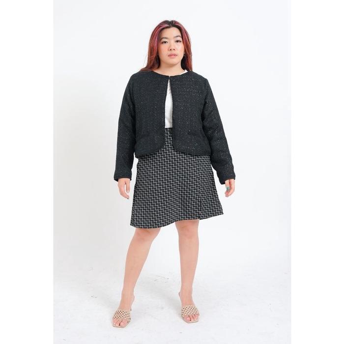 Xtramiles - Coco Tweed Blazer All Colors | Blazer Wanita Kasual Reguler Size Big Size Plus Size - Bl