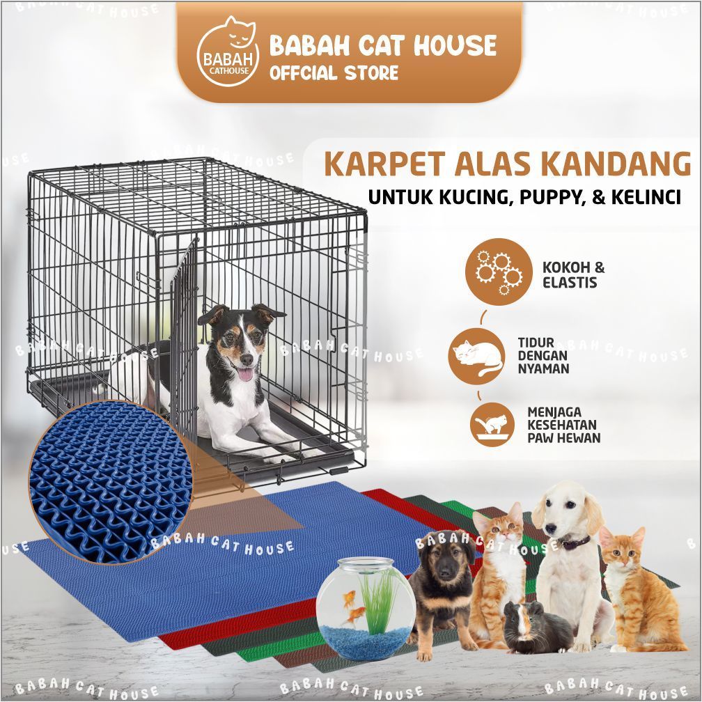 BEST KARPET ALAS KANDANG Kucing Kasur Anjing Tatakan Kelinci Underpad Hewan Empuk Karet Pasir Murah 