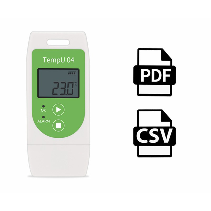 TempU04 USB Temperature Data Logger Reusable Temperature Recorder PDF Report Temperature Record Inst