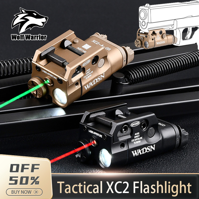 WADSN Scout XC2 Outdoor Hunting Weapon Glock 17 18 19 Hanging Metal Pistol Red Green Laser Flashligh