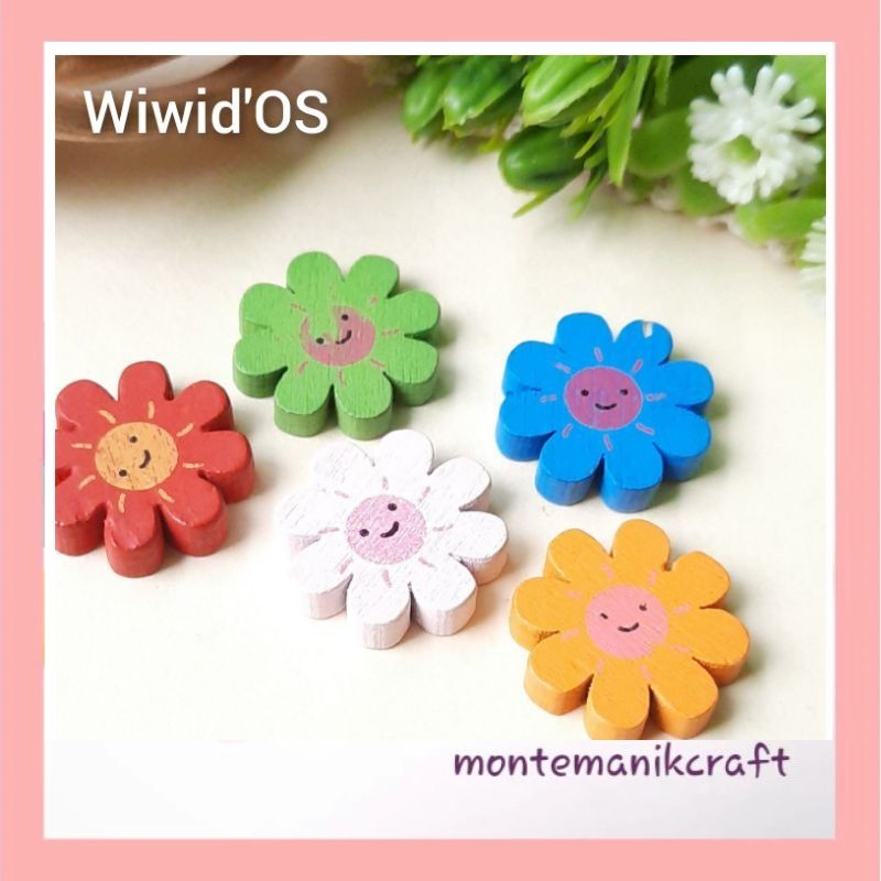 MANIK (5 bj) MANIK KAYU SMILE 20 MM MK013 MONTEMANIK CRAFT