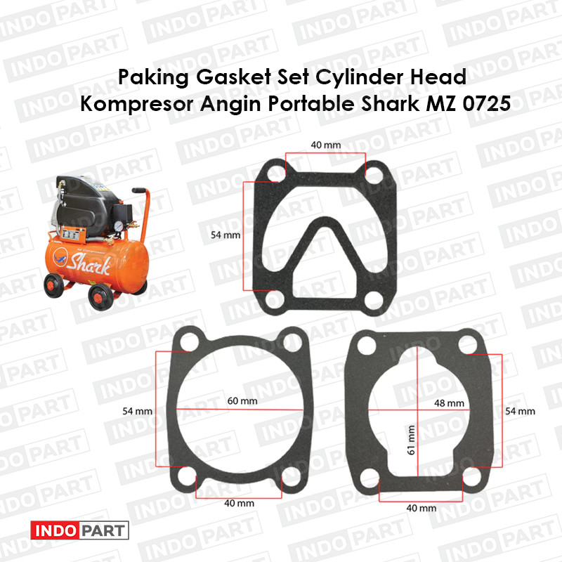 Paking Gasket Set Cylinder Head Kompresor Angin Portable Shark MZ 0725 Packing Cylinder Head Kompres